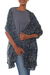 Rayon shawl, 'Borneo Slate' - Black and Gray Woven Rayon Shawl from Bali Artisan thumbail