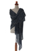 Rayon shawl, 'Borneo Slate' - Black and Gray Woven Rayon Shawl from Bali Artisan (image 2b) thumbail