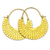 Gold plated hoop earrings, 'Golden Crescent' - Artisan Crafted 22k Gold Plated Hoop Style Earrings (image 2b) thumbail