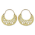 Gold vermeil hoop earrings, 'Moonlit Garden' - Unique Hoop Earrings in 22k Gold Vermeil from Bali (image 2a) thumbail