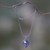 Cultured pearl pendant necklace, 'Angel Halo in Blue' - Blue Mabe Pearl and Sterling Silver Pendant Necklace (image 2) thumbail