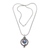 Cultured pearl pendant necklace, 'Angel Halo in Blue' - Blue Mabe Pearl and Sterling Silver Pendant Necklace thumbail