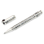 Sterling silver and garnet ballpoint pen, 'Polka Dot' - Handcrafted Ballpoint Pen in Sterling Silver with Garnet