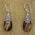 Tiger's eye and rainbow moonstone earrings, 'Sunset Aurora' - Fair Trade Tiger's Eye and Rainbow Moonstone Earrings