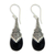 Onyx dangle earrings, 'Puncak Jaya in Black' - Ornate Silver 925 and Onyx Dangle Earrings from Bali