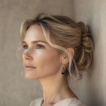 Onyx dangle earrings, 'Puncak Jaya in Black' - Ornate Silver 925 and Onyx Dangle Earrings from Bali