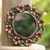 Wood wall mirror, 'Plumeria Garland' - Round Floral Wall Mirror Hand Carved from Wood (image 2) thumbail