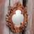 Wood wall mirror, 'Mataram Rococo' - Hand Carved Ornate Suar Wood Mirror with Natural Grain and F (image 2b) thumbail