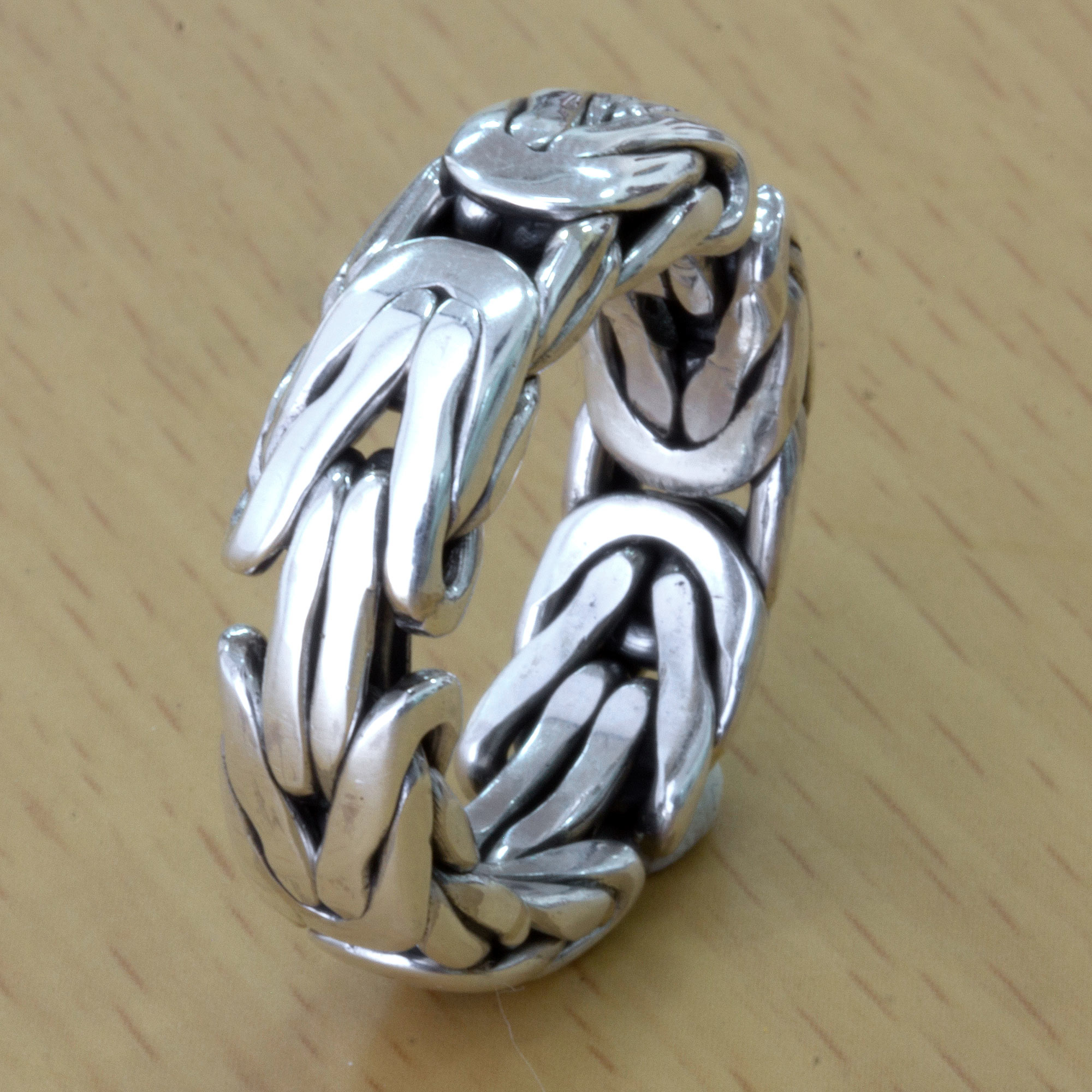 KAR Handmade .925 Sterling Silver 3 Mother of Pearl Stones Mens Ring USA-K63U