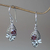 Garnet dangle earrings, 'Kintamani Dragonfly in Crimson' - Silver Dragonfly Earrings with 1 Carat Garnet Accents thumbail