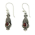 Garnet dangle earrings, 'Crimson Cephalopod' - Unique Squid Shaped Sterling Silver Earrings with Garnets