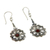 Garnet dangle earrings, 'Red Rafflesia' - Fair Trade Garnet Dangle Earrings with Floral Motif (image 2b) thumbail