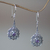 Sterling silver dangle earrings, 'Purple Rafflesia' - Amethyst-Centered Flower Earrings Handmade in Bali thumbail