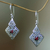 Garnet dangle earrings, 'Sacred Forest' - Fair Trade Sterling Silver and Garnet Ornate Dangle Earrings (image 2) thumbail