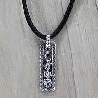 Herren-Halskette mit Anhänger aus Sterlingsilber, „Bold Dragon“ – Halskette mit Drachenanhänger aus Sterlingsilber für Männer