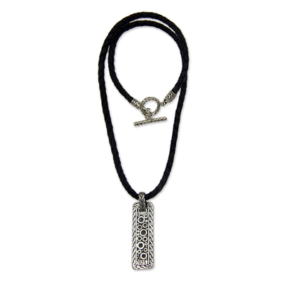 Men's sterling silver pendant necklace, 'Bold Dragon' - Sterling Silver Dragon Pendant Necklace for Men