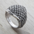 Sterling silver cocktail ring, 'Jungle Bamboo' - Fair Trade Sterling Silver Ring with Woven Bamboo Look (image 2b) thumbail