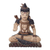 Escultura en madera, Bendiciones de Shiva' - Escultura de madera de deidad hindú envejecida tallada a mano