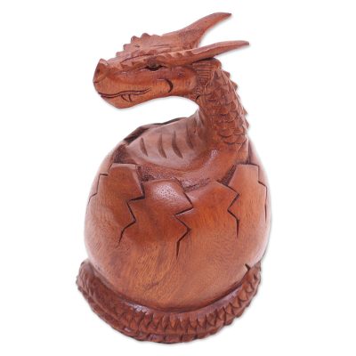 Kiva Store  Hand Carved Suar Wood Balinese Dragon Sculpture