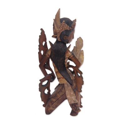 Wood sculpture, 'Manuk Rawa Dancer' - Unique Indonesian Dancer Sculpture Hand Carved in Wood