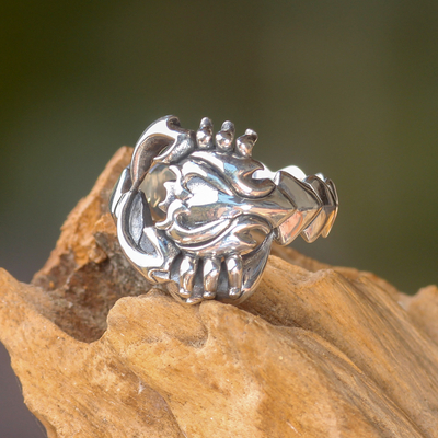 Mens sterling silver ring, Scorpion King