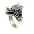 Men's sterling silver and garnet ring, 'Dragon Wolf' - Garnet and Sterling Silver Men's Dragon Wolf Ring thumbail