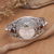 Peridot and carnelian cuff bracelet, 'Moon Empress' - Hand Carved Bone, Silver, and Gemstone Cuff Bracelet (image 2b) thumbail