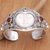 Peridot and carnelian cuff bracelet, 'Moon Empress' - Hand Carved Bone, Silver, and Gemstone Cuff Bracelet