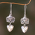 Cultured mabe pearl dangle earrings, 'Pure of Heart' - Heart-Shaped Mabe Pearl and Silver Dangle Earrings (image 2) thumbail