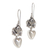 Cultured mabe pearl dangle earrings, 'Pure of Heart' - Heart-Shaped Mabe Pearl and Silver Dangle Earrings thumbail