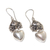 Cultured mabe pearl dangle earrings, 'Pure of Heart' - Heart-Shaped Mabe Pearl and Silver Dangle Earrings (image 2b) thumbail