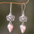 Pink mabe pearl dangle earrings, 'Budding Frangipani' - Handmade Pink Mabe Pearl and Silver Earrings from Bali (image 2) thumbail