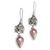 Pink mabe pearl dangle earrings, 'Budding Frangipani' - Handmade Pink Mabe Pearl and Silver Earrings from Bali thumbail