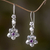 Amethyst and pearl dangle earrings, 'Rainforest Blossom' - Silver Flower Earrings with Amethyst and Cultured Pearl (image 2) thumbail