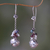 Cultured pearl and garnet dangle earrings, 'Flower Chime' - Floral Sterling Silver Earrings with Garnets and Pearls (image 2) thumbail