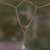 Garnet Y necklace, 'Crimson Pis Bolong' - Garnet and Sterling Silver Necklace with Lucky Coin thumbail