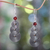 18k gold accent and garnet dangle earrings, 'Ripple Effect' - Sterling Silver and Garnet Earrings with 18k Gold Accent thumbail