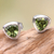 Peridot stud earrings, 'Green Trinity' - Artisan Designed Peridot Stud Earrings with Trillion Cut (image 2) thumbail