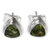 Peridot stud earrings, 'Green Trinity' - Artisan Designed Peridot Stud Earrings with Trillion Cut (image 2a) thumbail