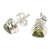 Peridot stud earrings, 'Green Trinity' - Artisan Designed Peridot Stud Earrings with Trillion Cut (image 2b) thumbail