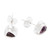 Amethyst stud earrings, 'Purple Trinity' - Artisan Crafted Amethyst and Sterling Silver Stud Earrings