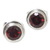 Garnet stud earrings, 'Red Simplicity' - Genuine Garnet and Sterling Silver Stud Earrings from Bali (image 2a) thumbail
