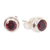 Garnet stud earrings, 'Red Simplicity' - Genuine Garnet and Sterling Silver Stud Earrings from Bali (image 2d) thumbail
