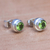 Peridot stud earrings, 'Green Simplicity' - Artisan Crafted Green Peridot Stud Earrings in 925 Silver (image 2) thumbail