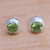 Peridot stud earrings, 'Green Simplicity' - Artisan Crafted Green Peridot Stud Earrings in 925 Silver (image 2b) thumbail