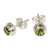 Peridot stud earrings, 'Green Simplicity' - Artisan Crafted Green Peridot Stud Earrings in 925 Silver (image 2d) thumbail