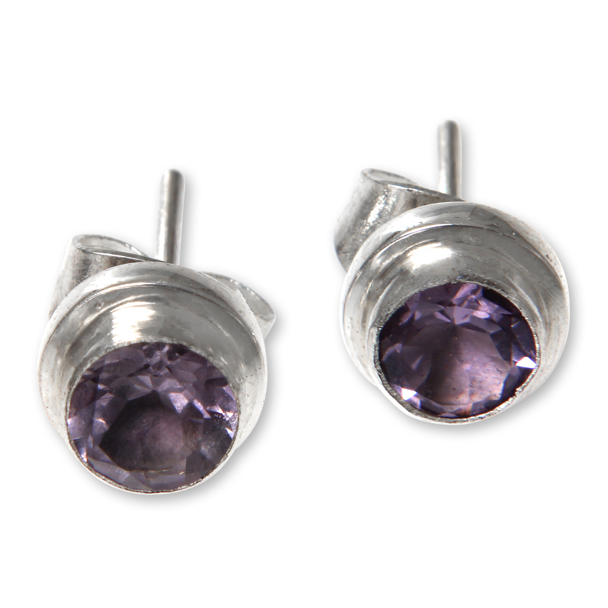 purple stud earrings