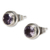 Amethyst stud earrings, 'Purple Simplicity' - Round Amethyst and Sterling Silver 925 Stud Earrings (image 2b) thumbail
