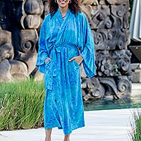 Featured review for Batik robe, Misty Garden