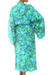 Batik robe, 'Ocean Jungle' - Green and Blue Tie-Dye and Batik Rayon Belted Robe (image 2b) thumbail